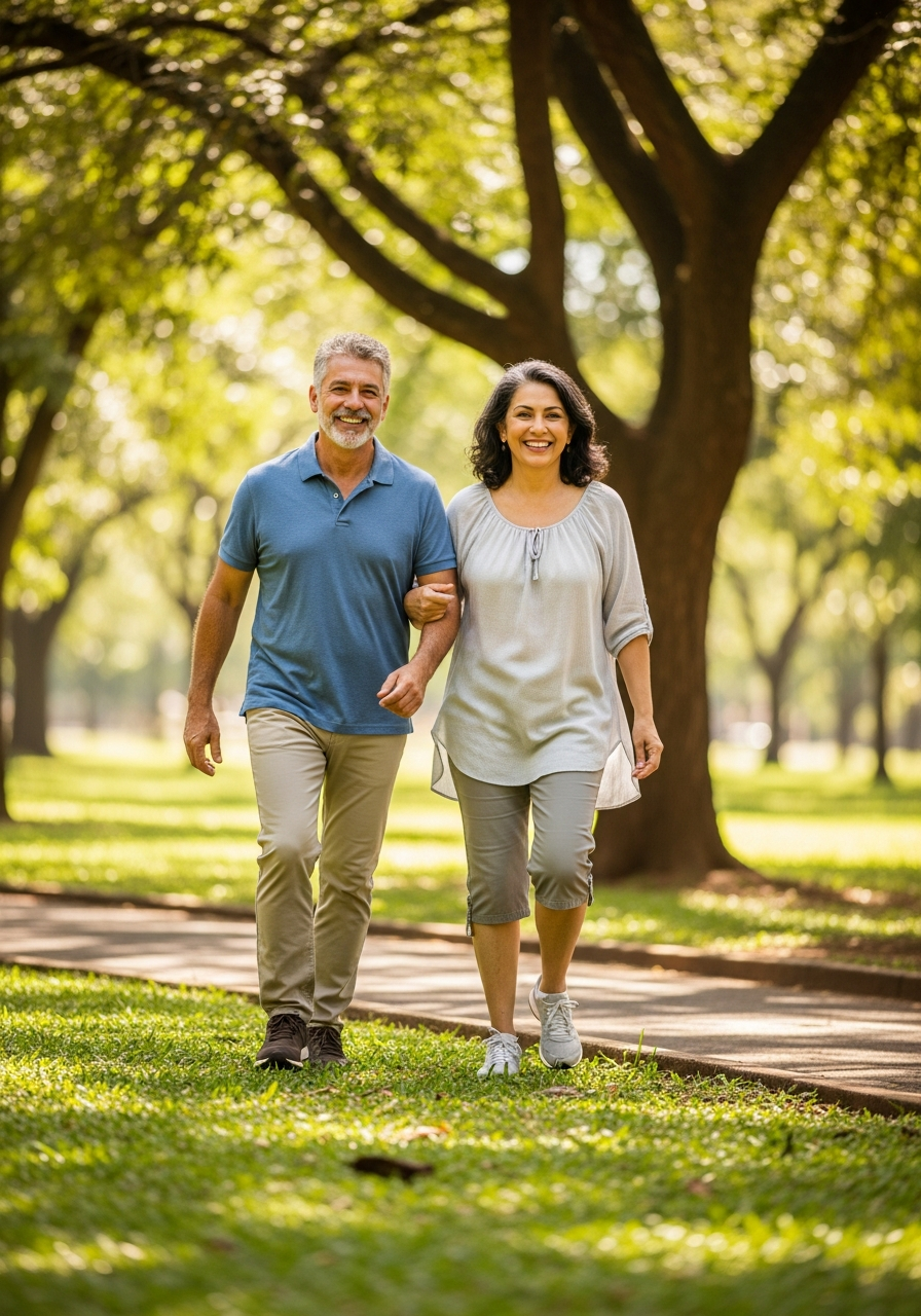 Pareja activa y feliz