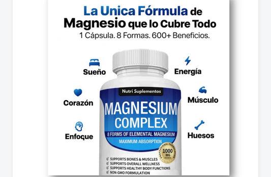 Magnesium Complex 500 | 30 Cápsulas | 8 Formas de Magnesio
